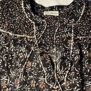 Ulla Johnson Black and White Floral Top